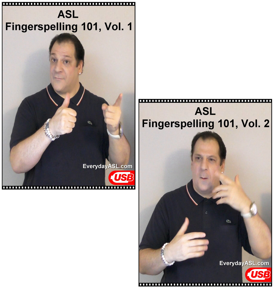 2Film USB Set ASL Fingerspelling 101 Loan Signs, Vol. 12