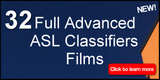 32 Full Advanced ASL Classifiers Films Set USB Flash Drive + FREE S&H