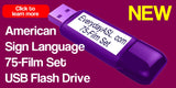 American Sign Language 75-Film Set USB Flash Drive + FREE S&H