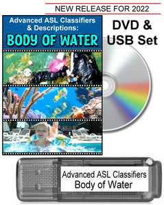 New! ASL Classifiers & Descriptions: Body of Water DVD + USB Set + FREE S&H