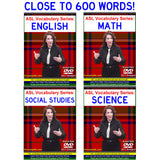 4-DVD Set - ASL Vocabulary Series: SCIENCE, MATH, ENGLISH & SOCIAL STUDIES