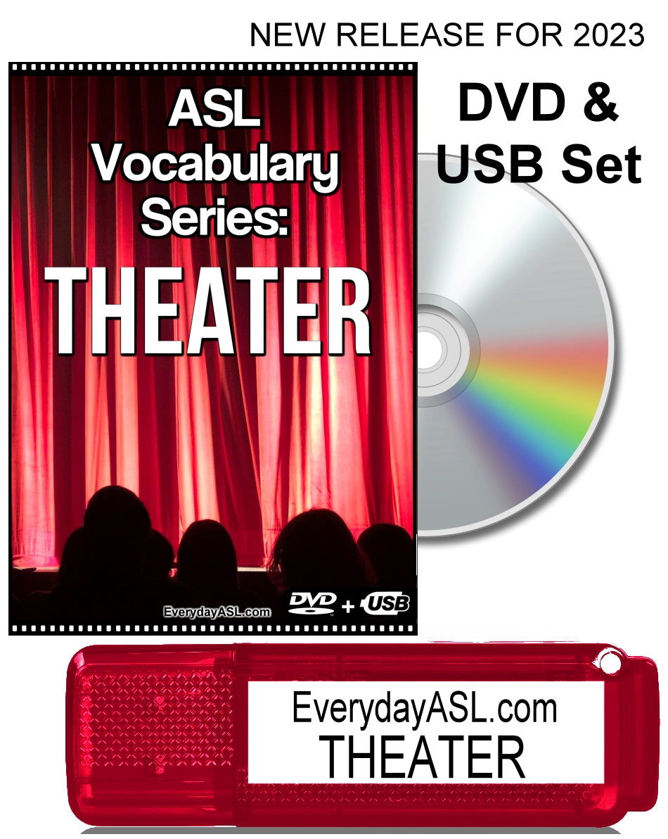 New Asl Vocabulary Series Theater Dvd Usb Set Everyday Asl University 0736