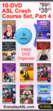 10-DVD American Sign Language Set Part 4 + FREE DVD Organizer + FREE S&H