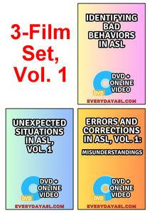 New! 3-Film Set with 3 DVDs and ASLFLIX Access + FREE Shipping