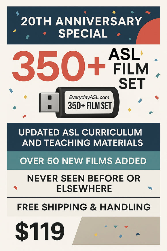 NEW!  20th Anniversary Special – 350+ ASL Films Set Ultimate USB Flash Drive