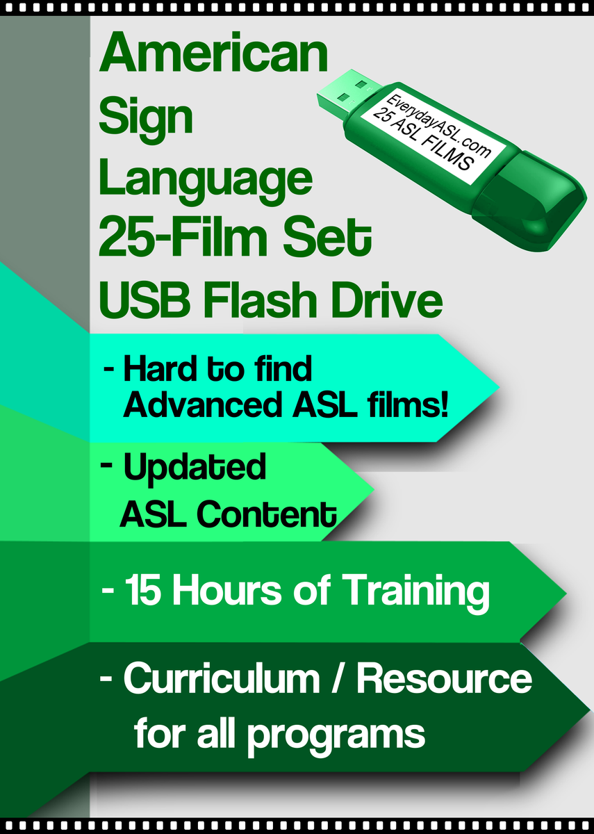American Sign Language Advanced 25 Film Set Usb Flash Drive Free Sandh Everyday Asl University 9387
