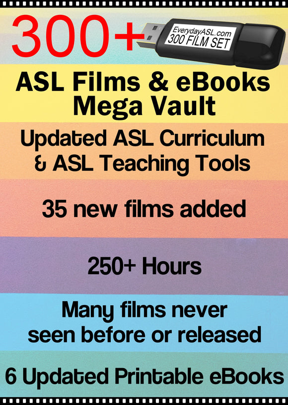 NEW! ASL Complete 300+ ASL Films & eBooks Mega Vault USB Drive Free S&H