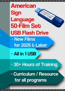 American Sign Language 50-Film Set USB Flash Drive + FREE S&H