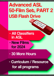 NEW! ASL Advanced 50-Film Set, Part 2 USB Flash Drive + FREE S&H