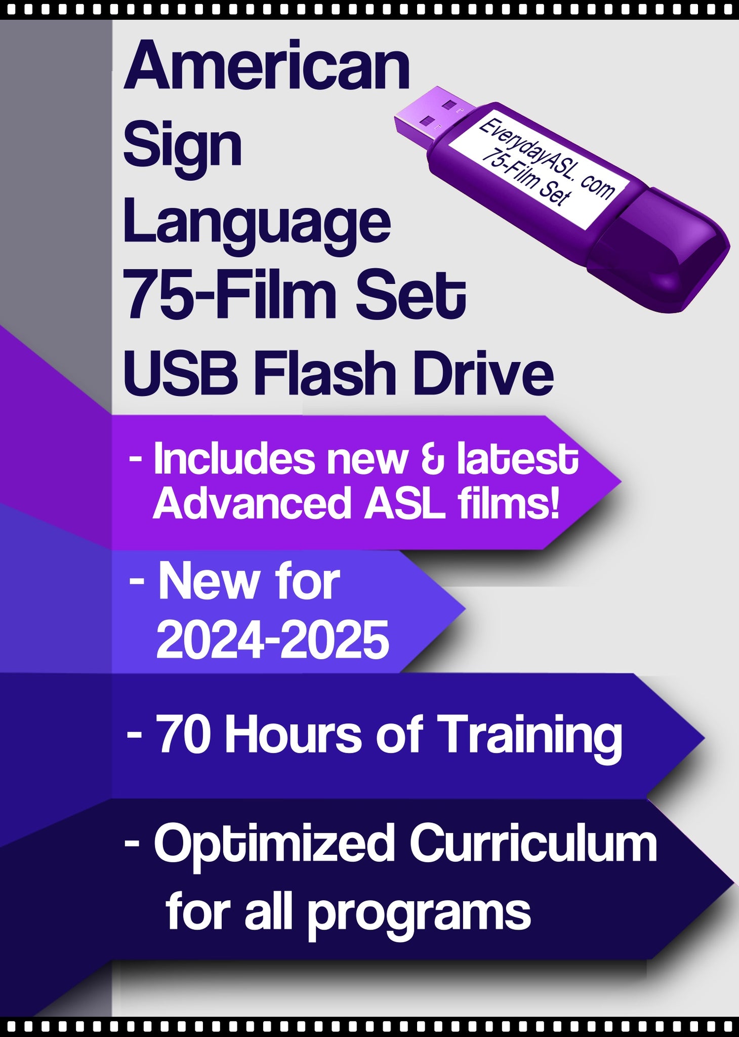 American Sign Language 75-Film Set USB Flash Drive + FREE S&H ...