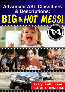 Advanced ASL Classifiers & Descriptions: BIG & Hot Mess! DIGITAL DOWNLOAD - Get Immediately