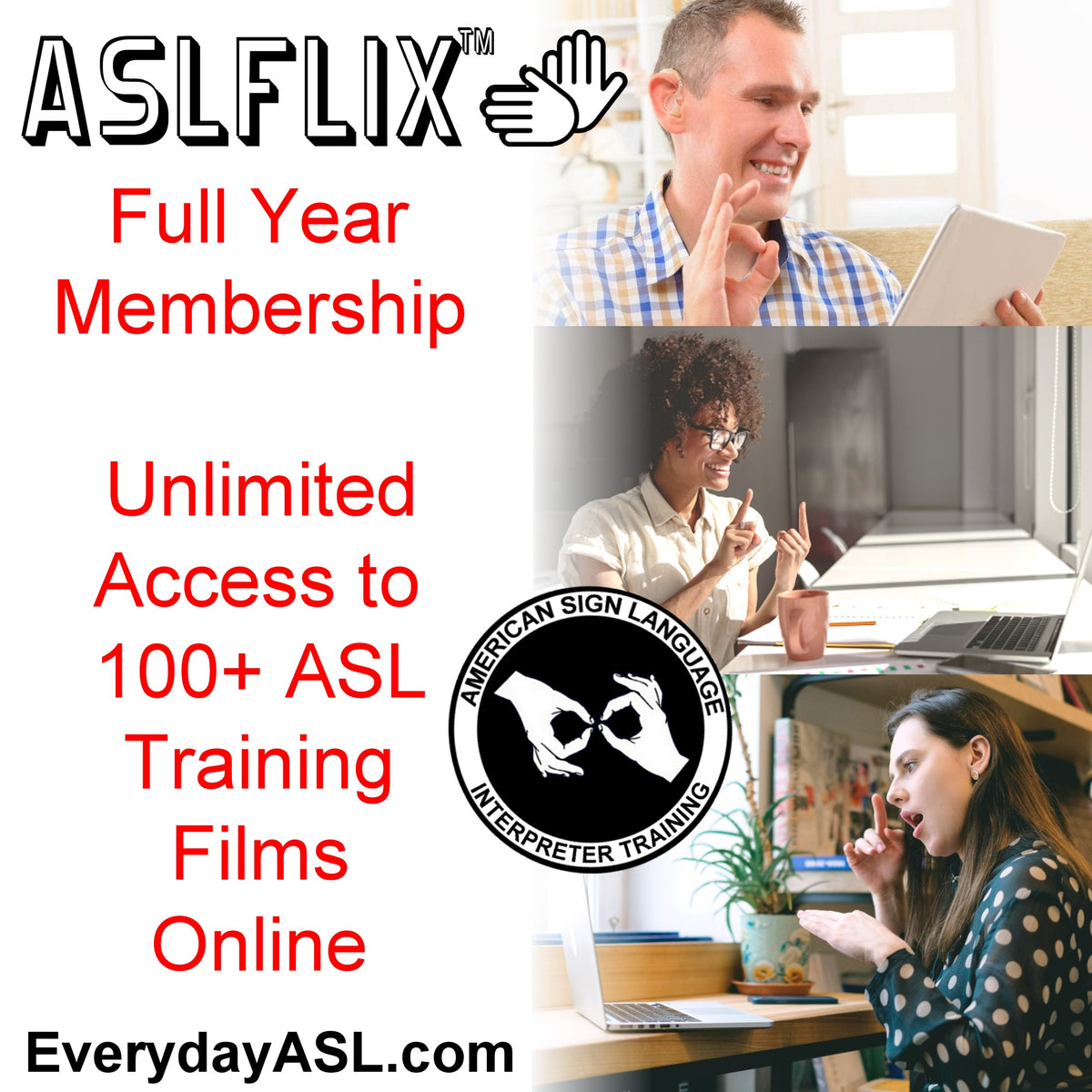 NEW! ASL Everything Kit 215-Film Set USB Flash Drive + Signing Fluentl ...