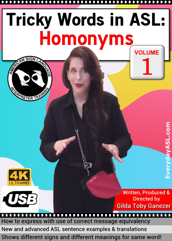 Tricky Words in ASL: Homonyms, Vol. 1 USB Flash Drive with FREE S&H