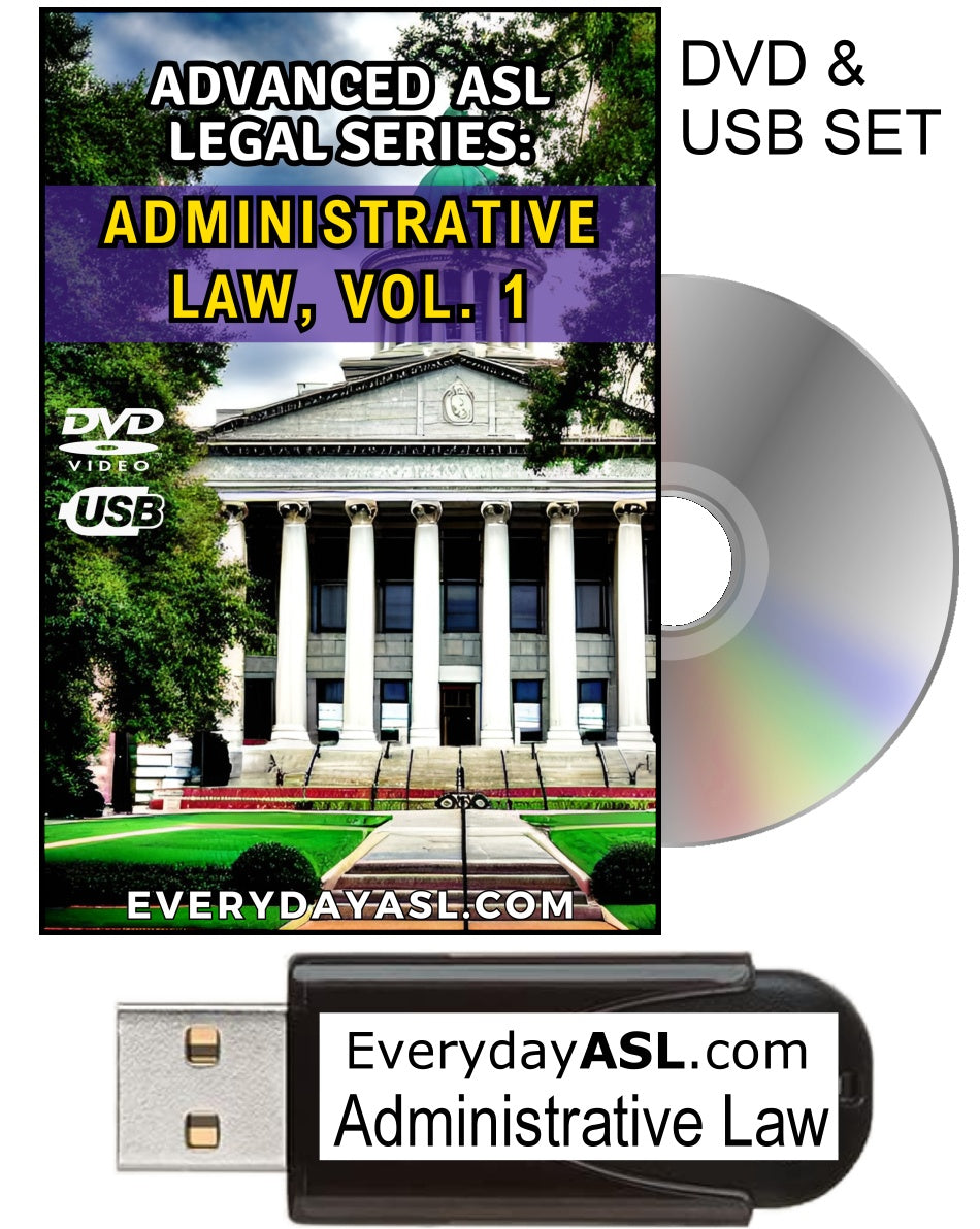 New! Advanced ASL Legal Series: Administrative Law, Vol. 1 DVD + USB S ...