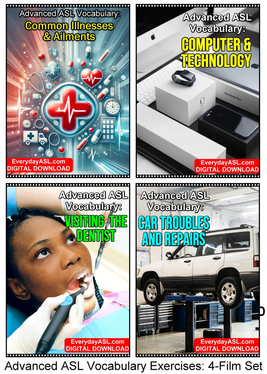 NEW! Advanced ASL Vocabulary Exercises: 4-Film Set - DIGITAL DOWNLOADS ...
