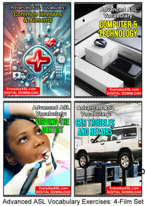 NEW! Advanced ASL Vocabulary Exercises: 4-Film Set - DIGITAL DOWNLOADS