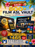 500+ Film ASL Vault USB Flash Drive AND 1-Year Full Access Membership at ASLDiner.com
