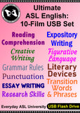 NEW! Ultimate ASL English: 10-Film USB Set with Free Shipping