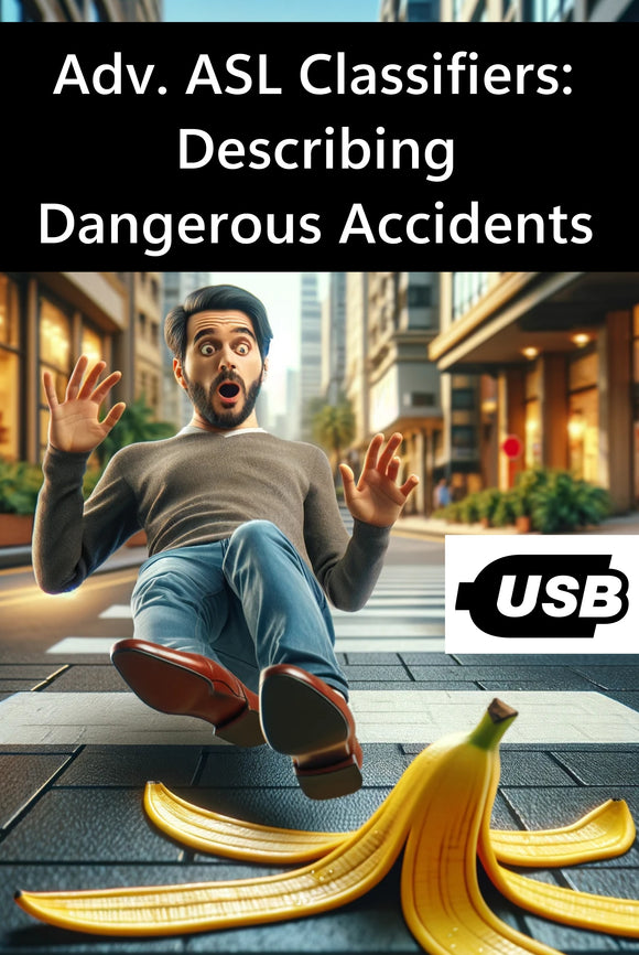 New! Advanced ASL Classifiers: Describing Dangerous Accidents USB Flash Drive