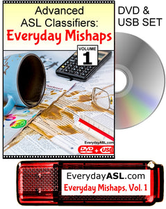New! Advanced ASL Classifiers: Everyday Mishaps DVD + USB Set