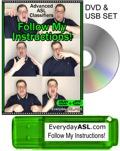 New! Advanced ASL Classifiers: Follow My Instructions! DVD + USB Set