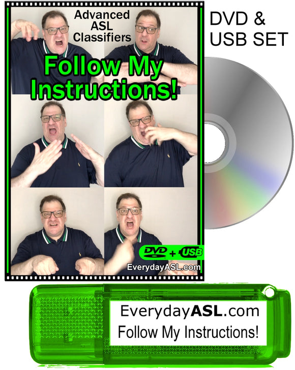 New! Advanced ASL Classifiers: Follow My Instructions! DVD + USB Set ...