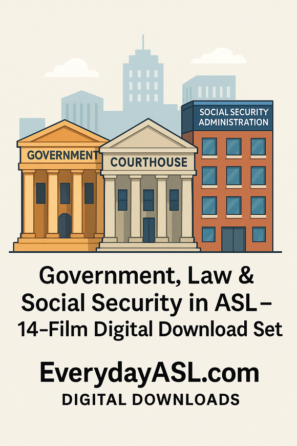New - Government, Law & Social Security in ASL – 14-Film Digital Download Set - DIGITAL DOWNLOAD