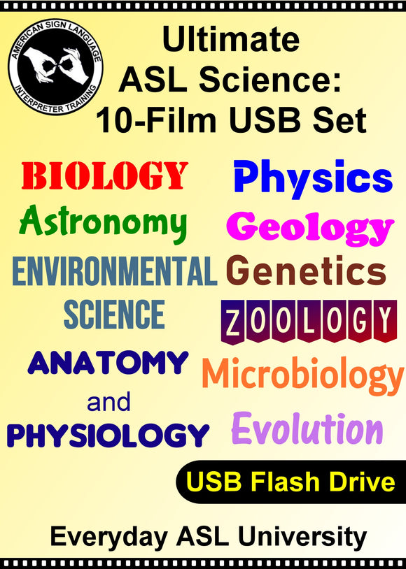 NEW! Ultimate ASL Science: 10-Film USB Set with Free Shipping