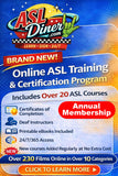 New!! ASLDiner Online ASL Training & Certification Program - Annual Membership