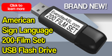 New! American Sign Language 200-Film Set USB Flash Drive + FREE S&H