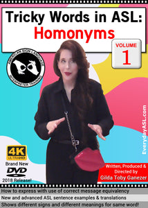 Tricky Words in ASL: Homonyms, Vol. 1 DVD with FREE S&H
