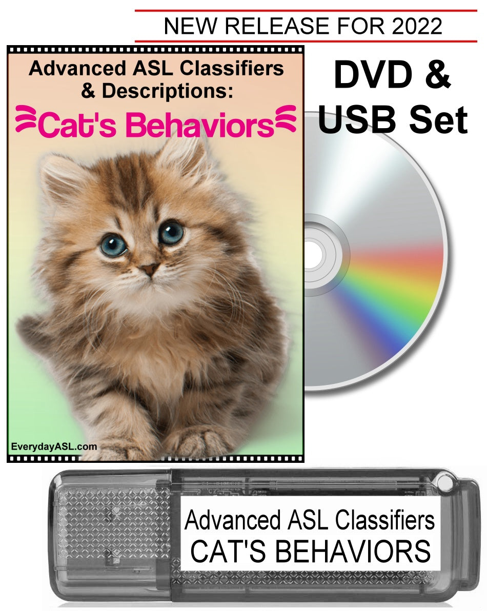 New! ASL Classifiers & Descriptions: Cat's Behaviors DVD + USB Set ...