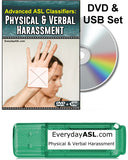 New! Advanced ASL Classifiers: Physical & Verbal Harassment DVD + USB Set