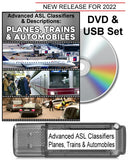 New! ASL Classifiers & Descriptions: Planes, Trains & Automobiles DVD + USB Set + FREE S&H