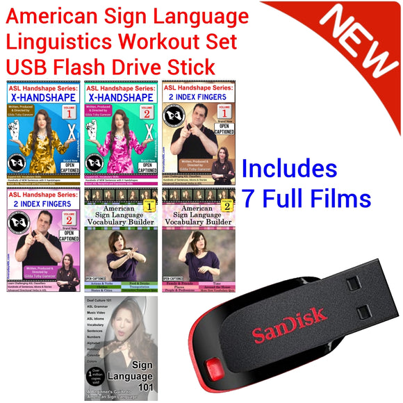 American Sign Language Linguistics Workout Set USB Flash Drive Stick FREE S&H