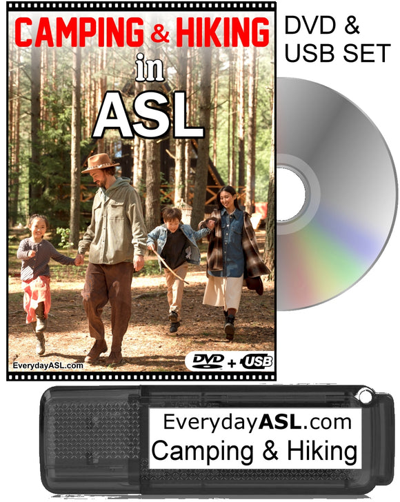 New! Camping & Hiking in ASL DVD + USB Set