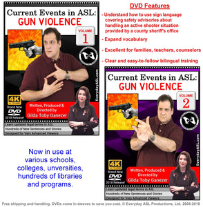 New 2-DVD Set - Current Events in ASL: GUN VIOLENCE, Vol. 1-2