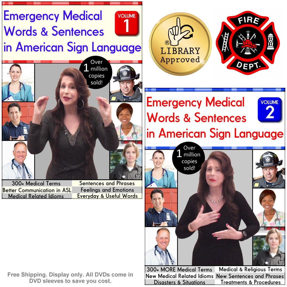 Emergency Medical Words & Sentences in American Sign Language, Vol. 1-2 ...