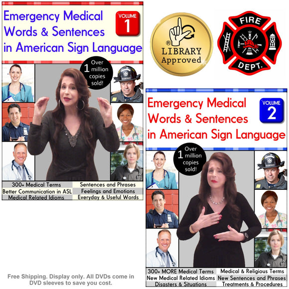 Emergency Medical Words & Sentences in American Sign Language, Vol. 1-2 (2-DVD Set)