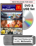 New! Fast Food Restaurants in ASL: McDonald's DVD + USB Set with FREE S&H