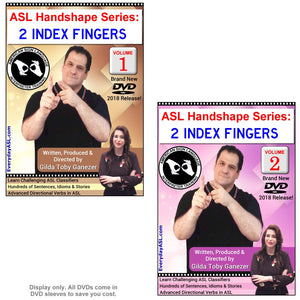 New 2-DVD Set - ASL Handshape Series: 2 Index Fingers, Vol. 1-2