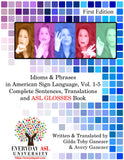 NEW Idioms & Phrases in ASL, Vol. 1-5 DVD & ASL GLOSSES Workbook Set