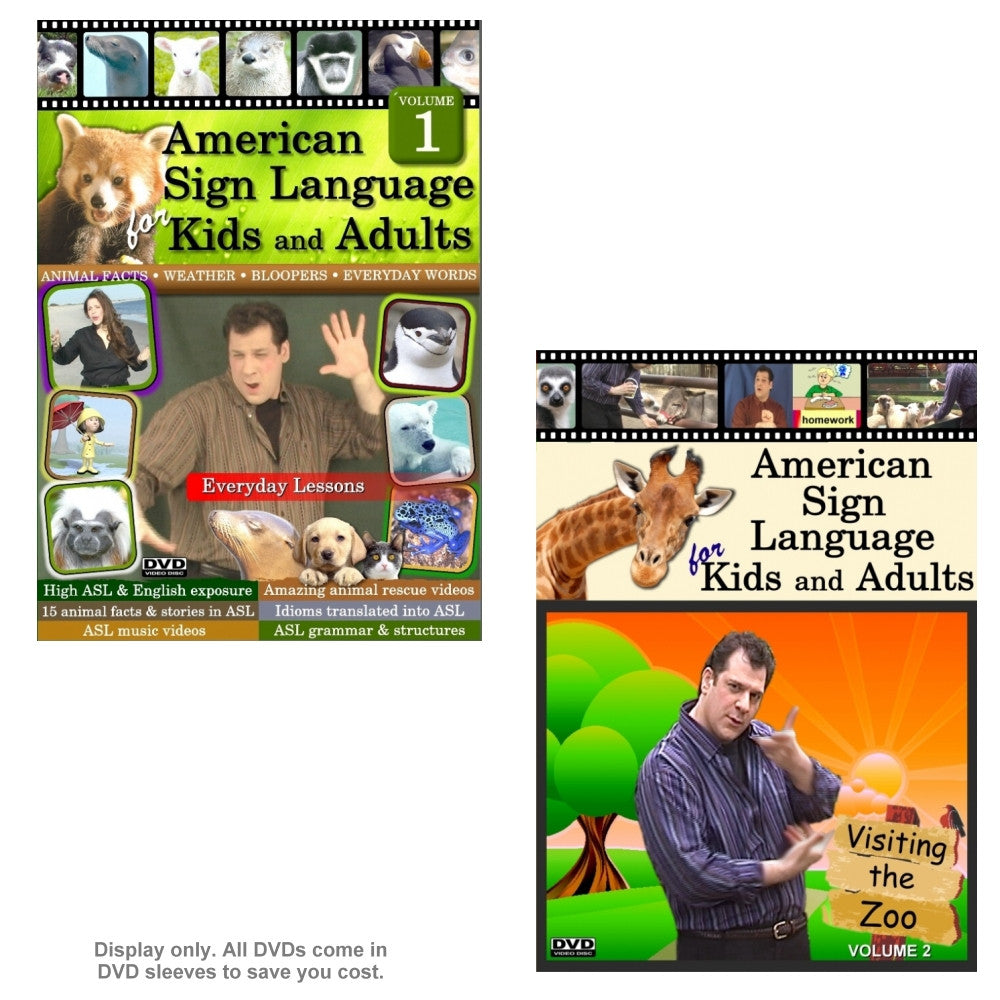 American Sign Language for Kids and Adults, Vol. 1-2 - Complete Set - 2 DVDs