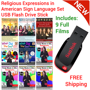 Religious Expressions in American Sign Language Set USB Flash Drive Stick FREE S&H