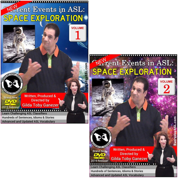 Brand New 2-DVD Set - Current Events in ASL: Space Exploration Vol. 1-2