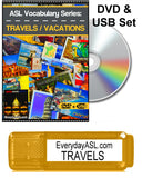 New! ASL Vocabulary Series: TRAVELS / VACATIONS DVD + USB Set