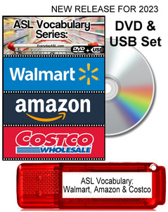 New! ASL Vocabulary Series: Walmart, Amazon and Costco DVD + USB Set