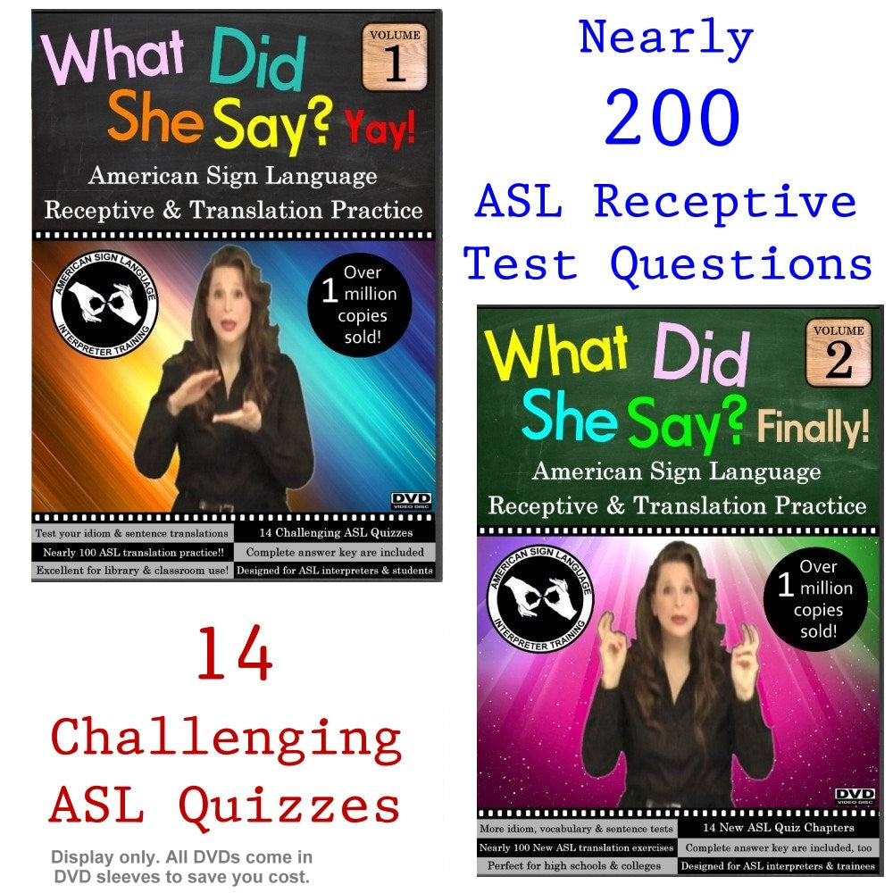What Did She Say? ASL Receptive Practice & Translation, Vol. 1-2 Set Everyday ASL University What Did She Say? ASL Receptive Practice & Translation, Vol. 1-2 Set Everyday ASL University