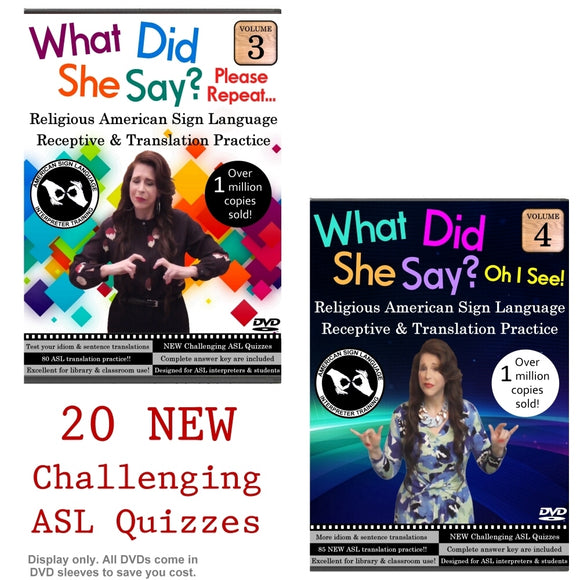 What Did She Say? ASL Translations, Vol. 3-4 (2-DVDs) Everyday ASL University What Did She Say? ASL Translations, Vol. 3-4 (2-DVDs) Everyday ASL University